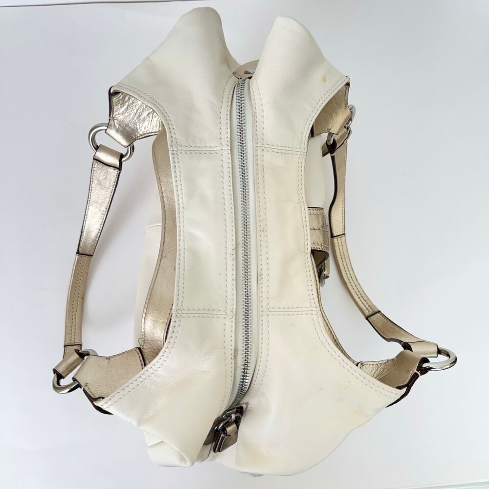 Coach Soho Lynn Leather Large Hobo Shoulder Bag Red Chalk White F17092 - Picture 11 of 16